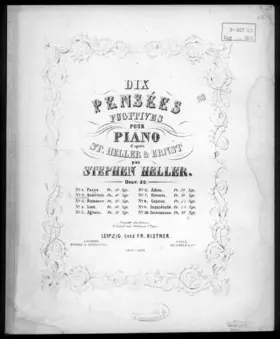 10 Pensées fugitives pour piano d'après St. Heller et Ernst