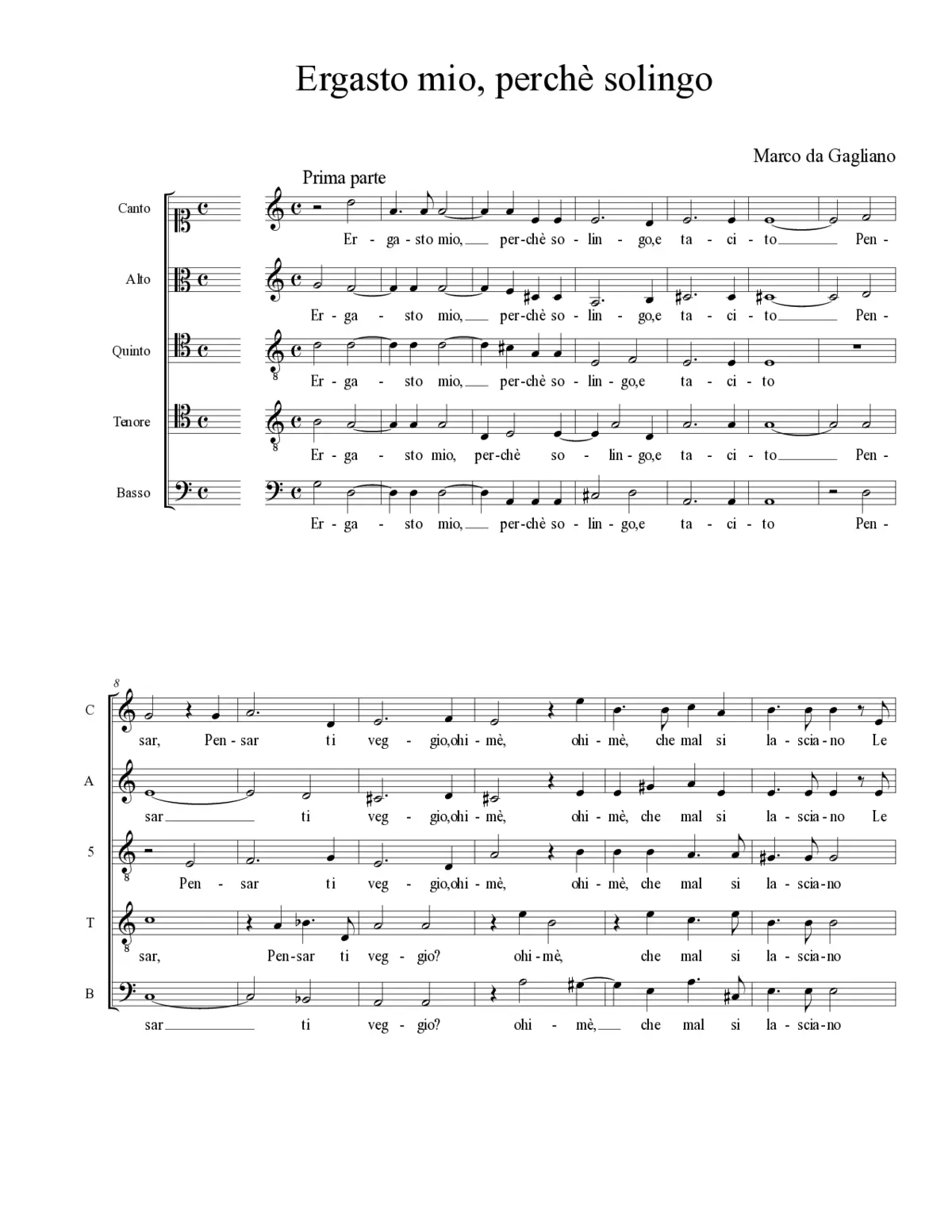 Ergasto mio, perchè solingo - Page 1