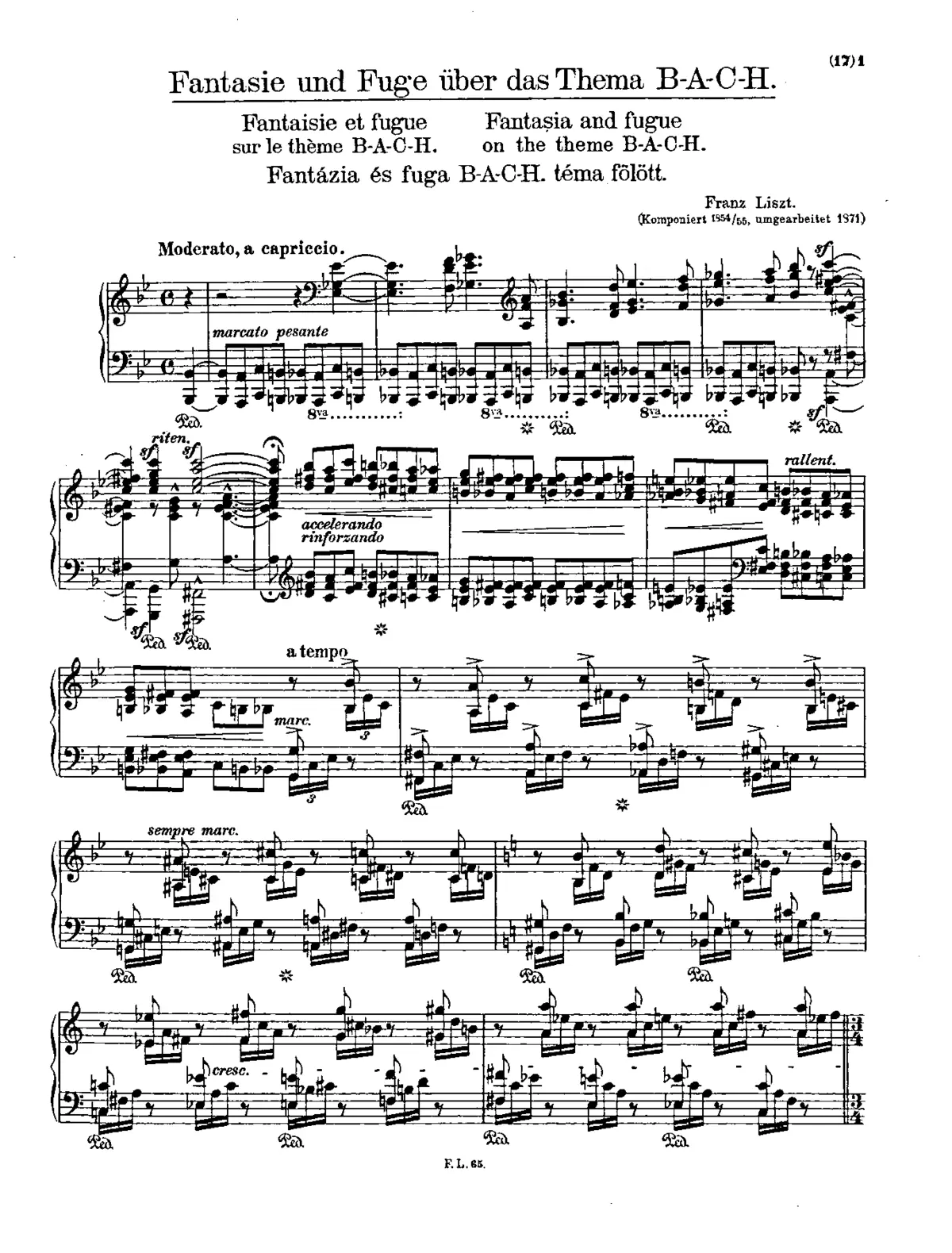 Präludium und Fuge über den Namen BACH - Page 1