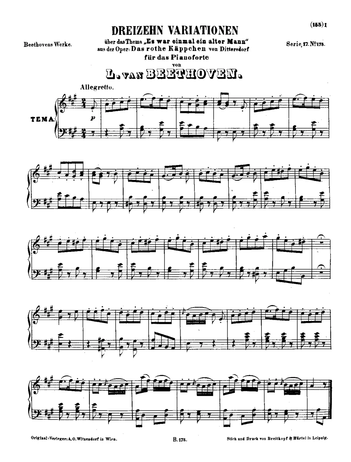 13 Variations on 'Es war einmal ein alter Mann' - Page 1