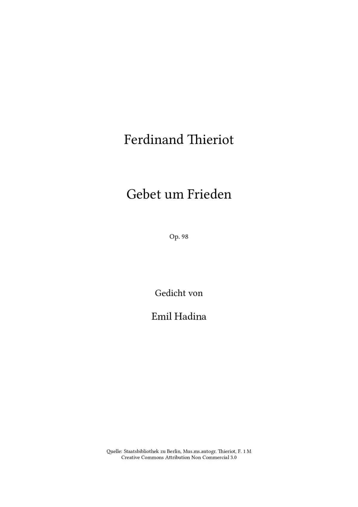 Gebet um Frieden - Page 1