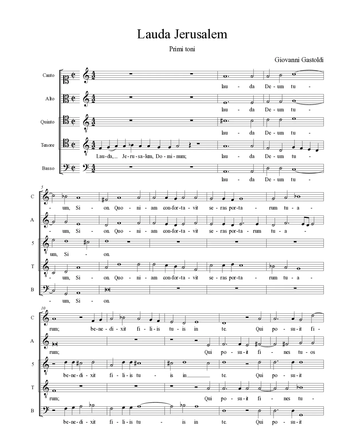 Lauda Jerusalem primi toni - Page 1