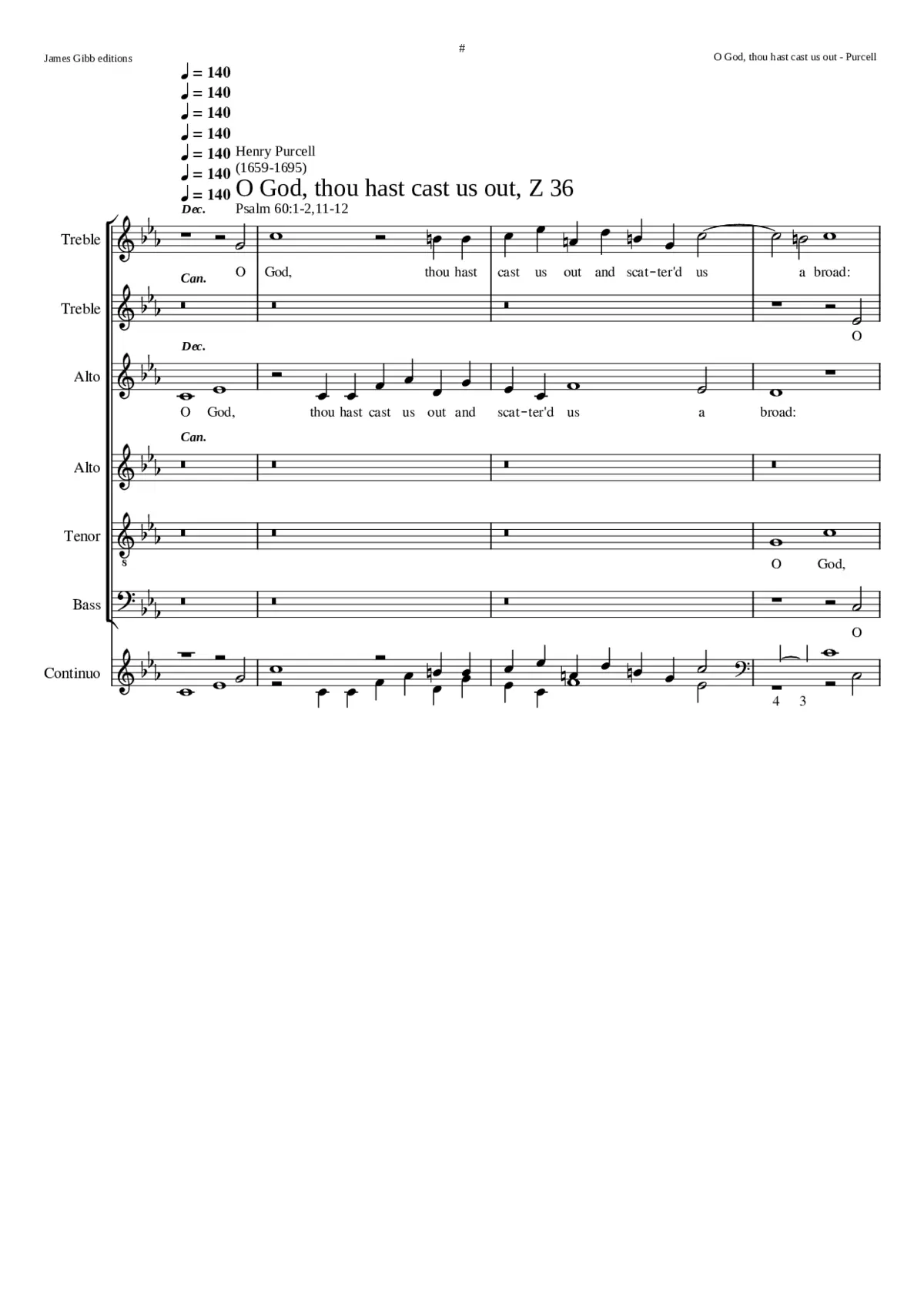 O God thou hast cast us out Z 36 - Page 1