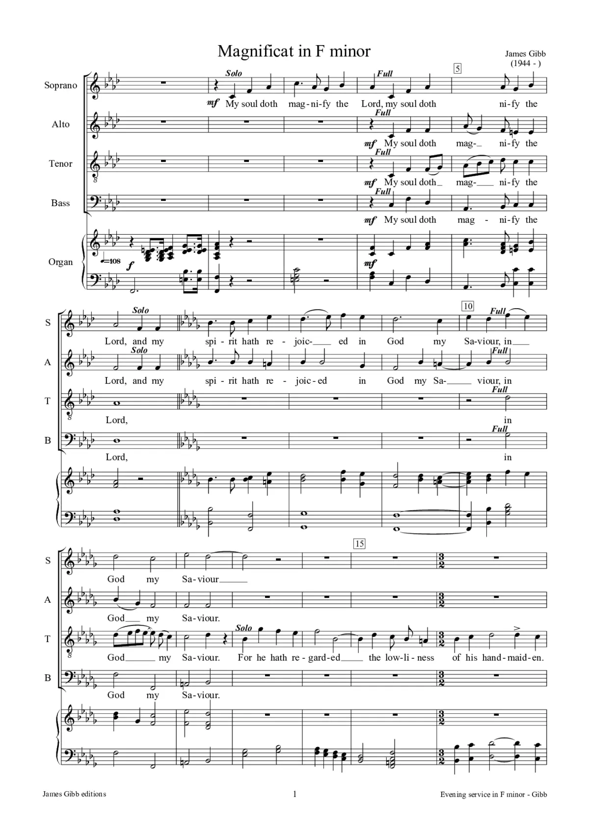 Evening service in F minor - Page 1