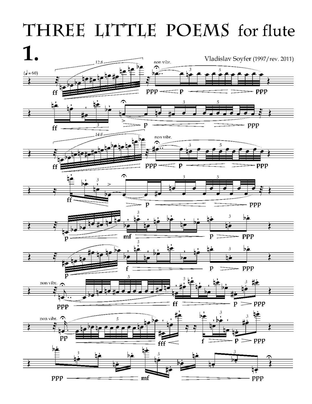 Three Little Poems for Flute - Page 1