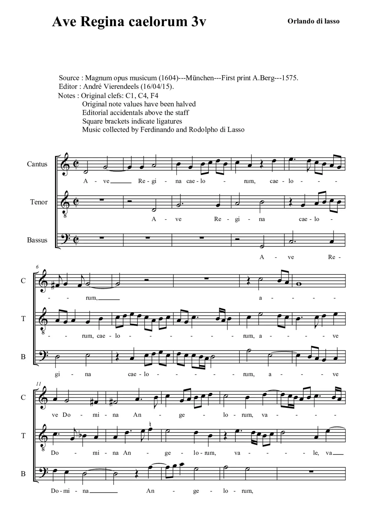 Ave Regina caelorum a 3 - Page 1
