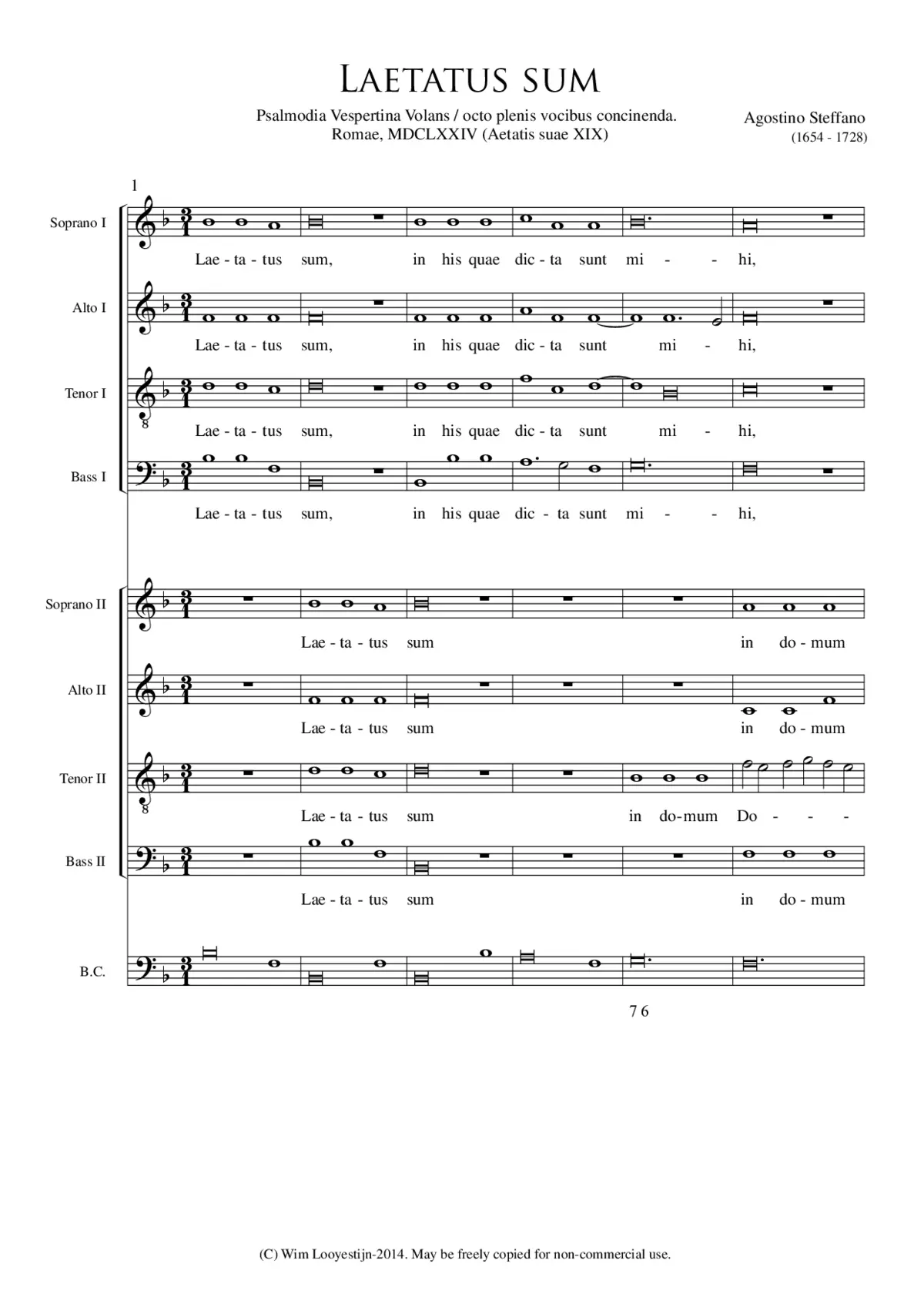 Laetatus sum - Page 1