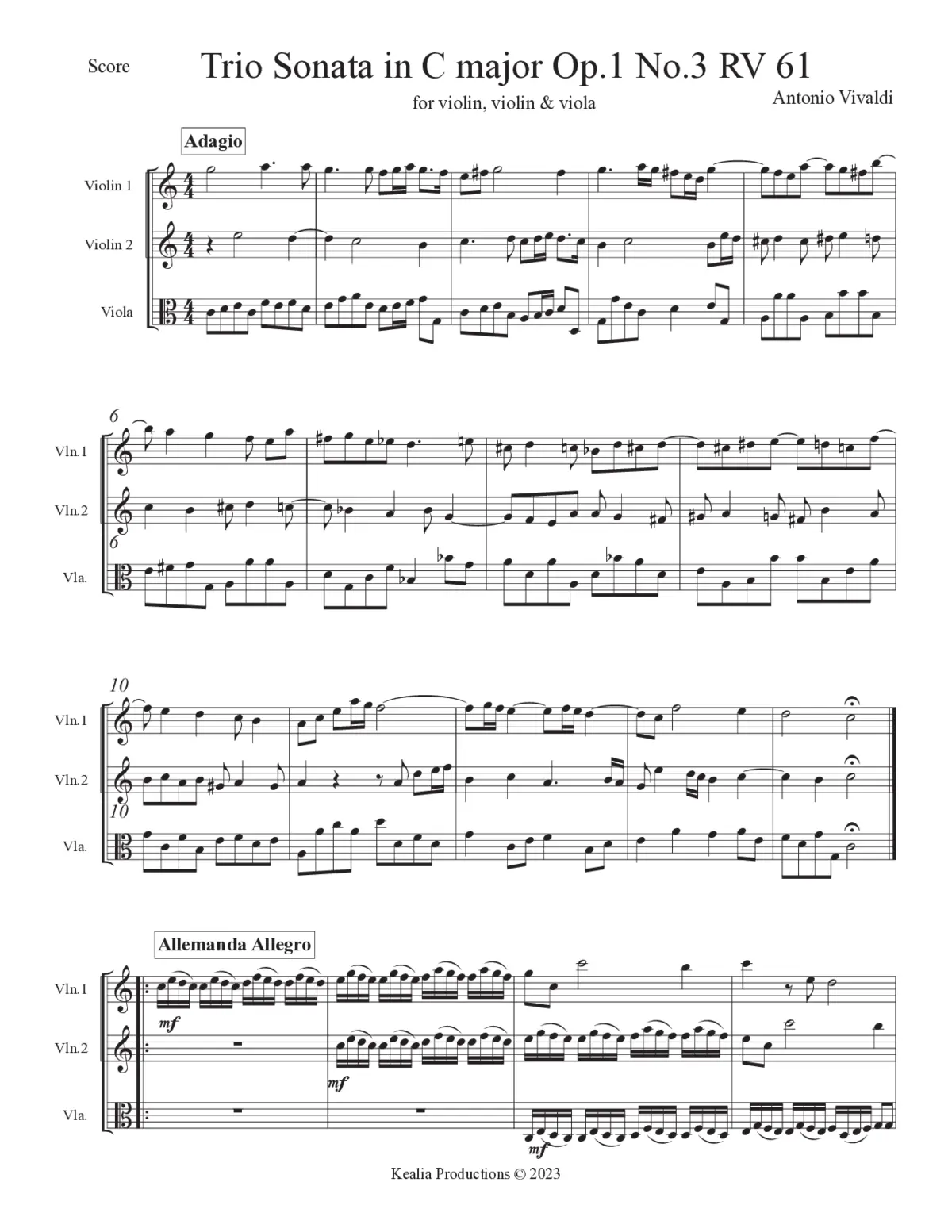 Trio Sonata in C major - Page 1