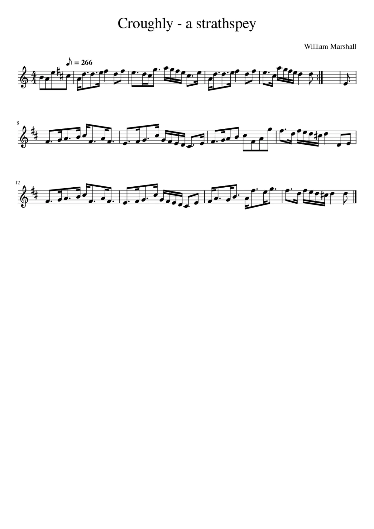 Croughly - a strathspey - Page 1