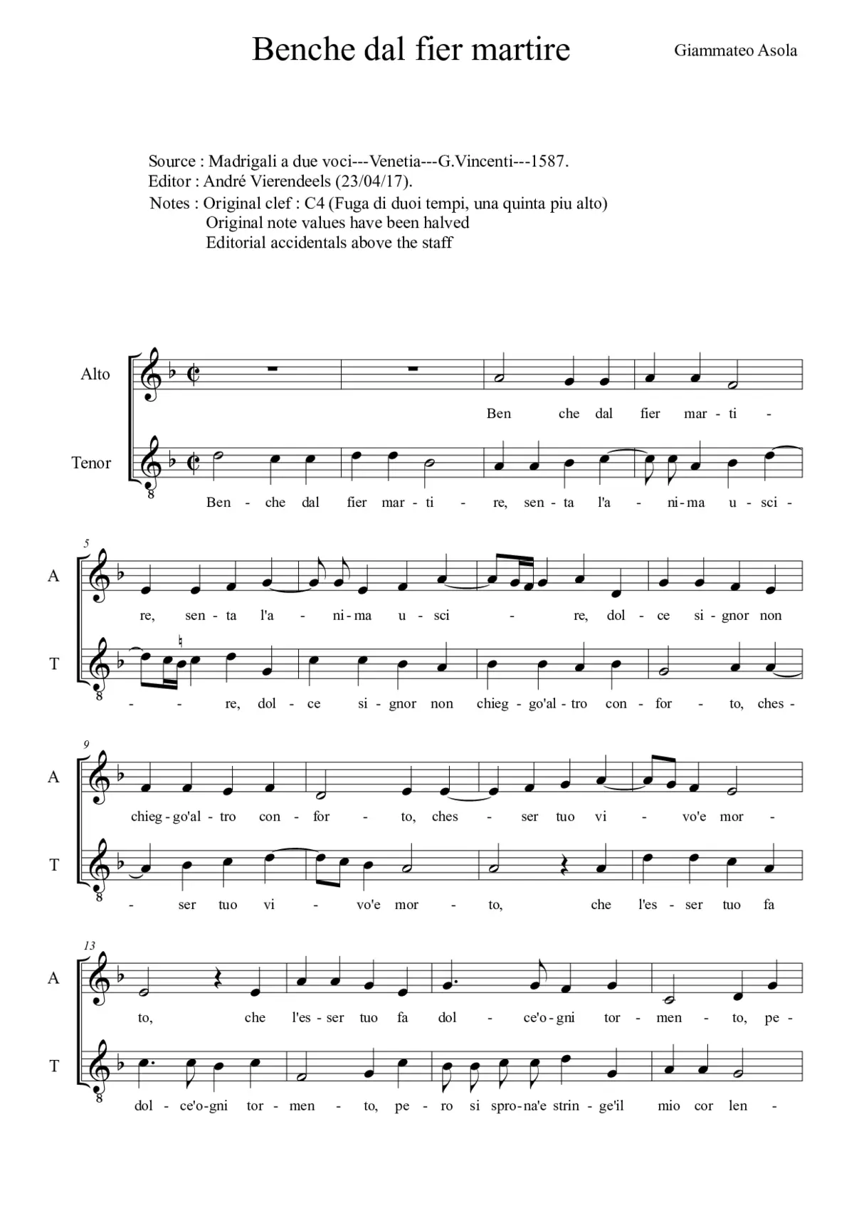 Benche dal fier martire - Page 1