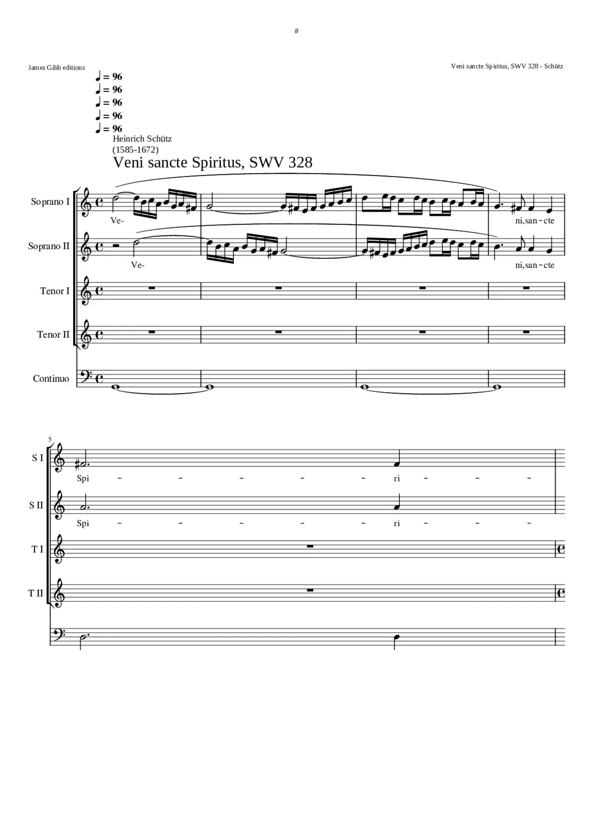 Veni Sancte Spiritus SWV 328 - Page 1