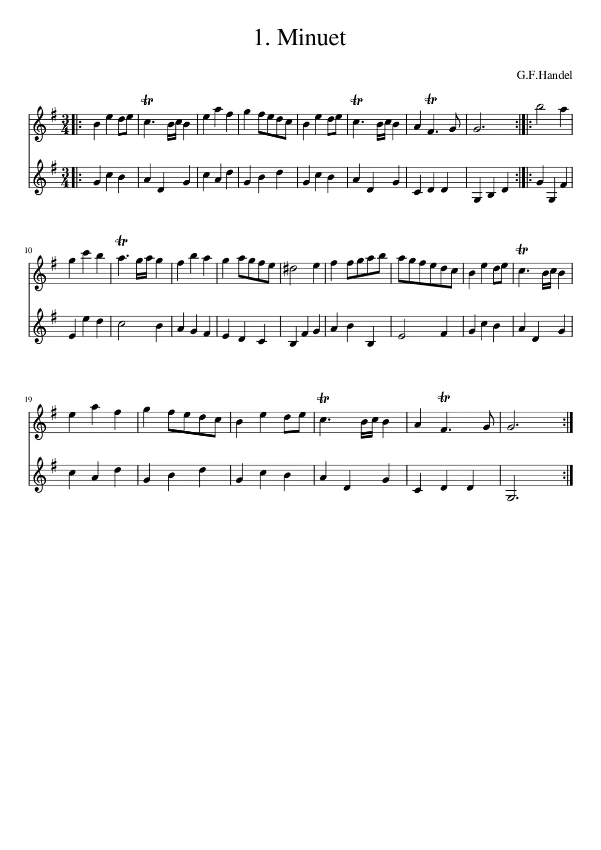 1. Minuet - Page 1