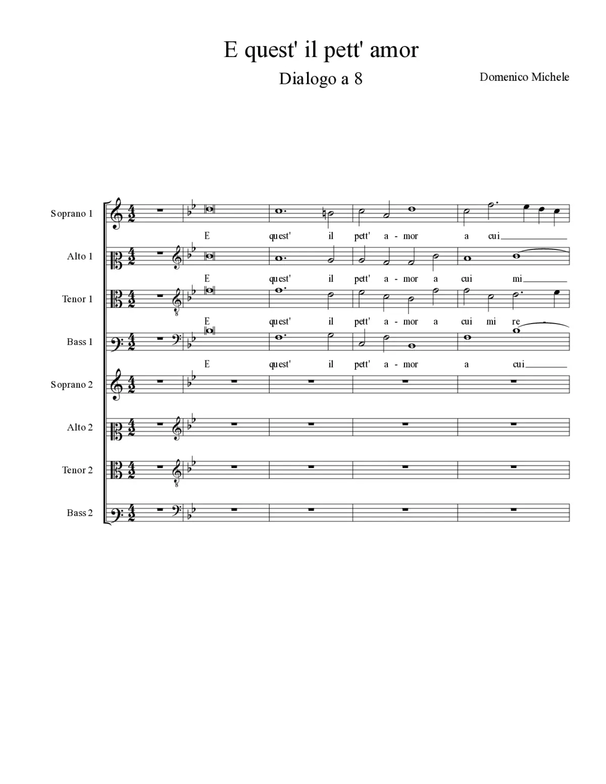 E quest' il pett' amor - Page 1