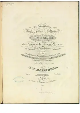 3 Songs for Soprano or Tenor with Accompaniment of Piano and Cello