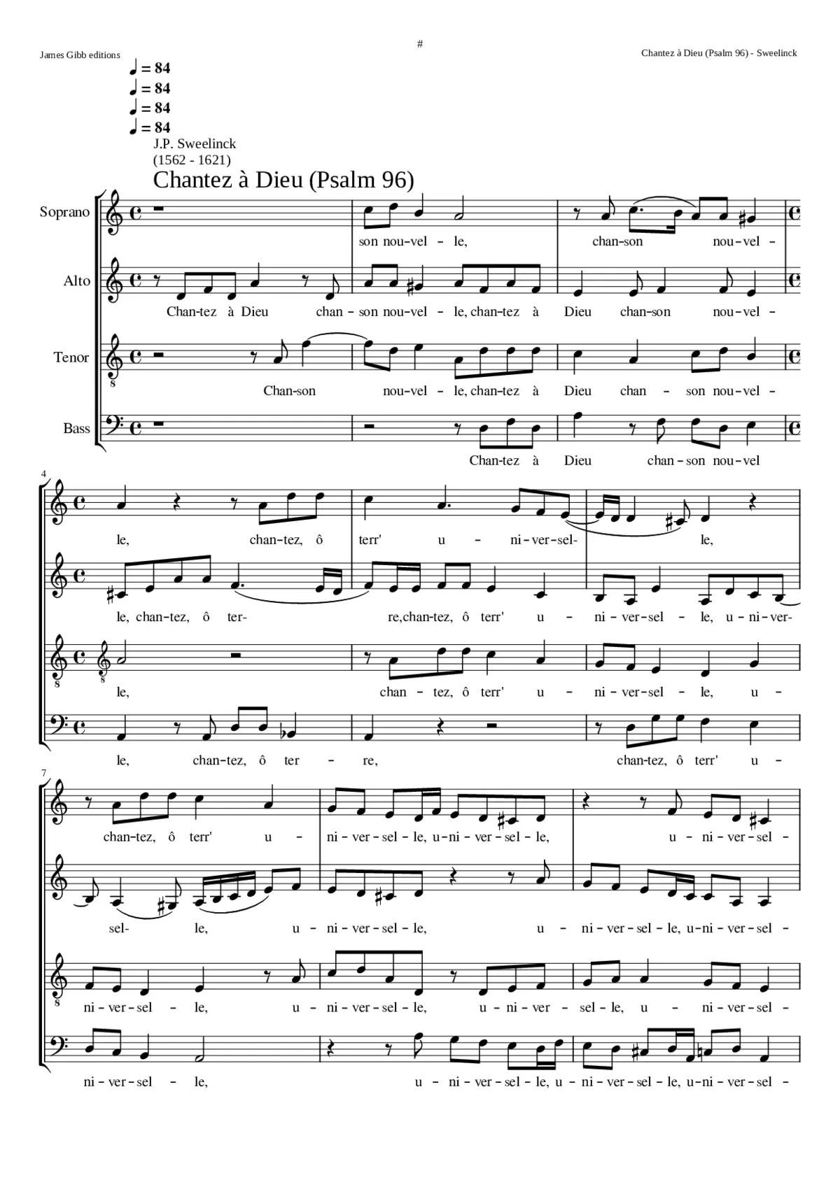 Psalm 96 - Chantez a Dieu - Page 1