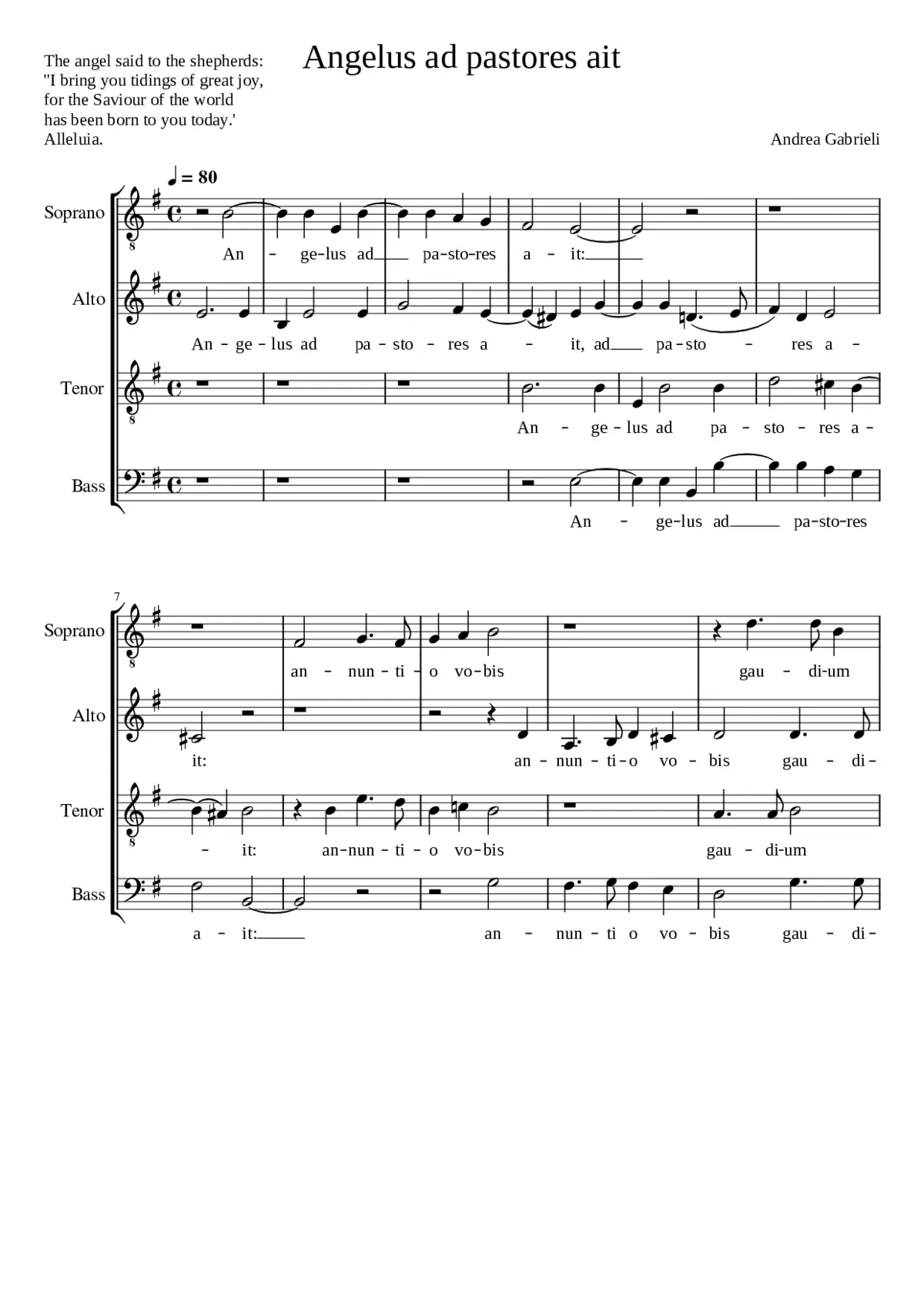 Angelus ad pastores ait - Page 1
