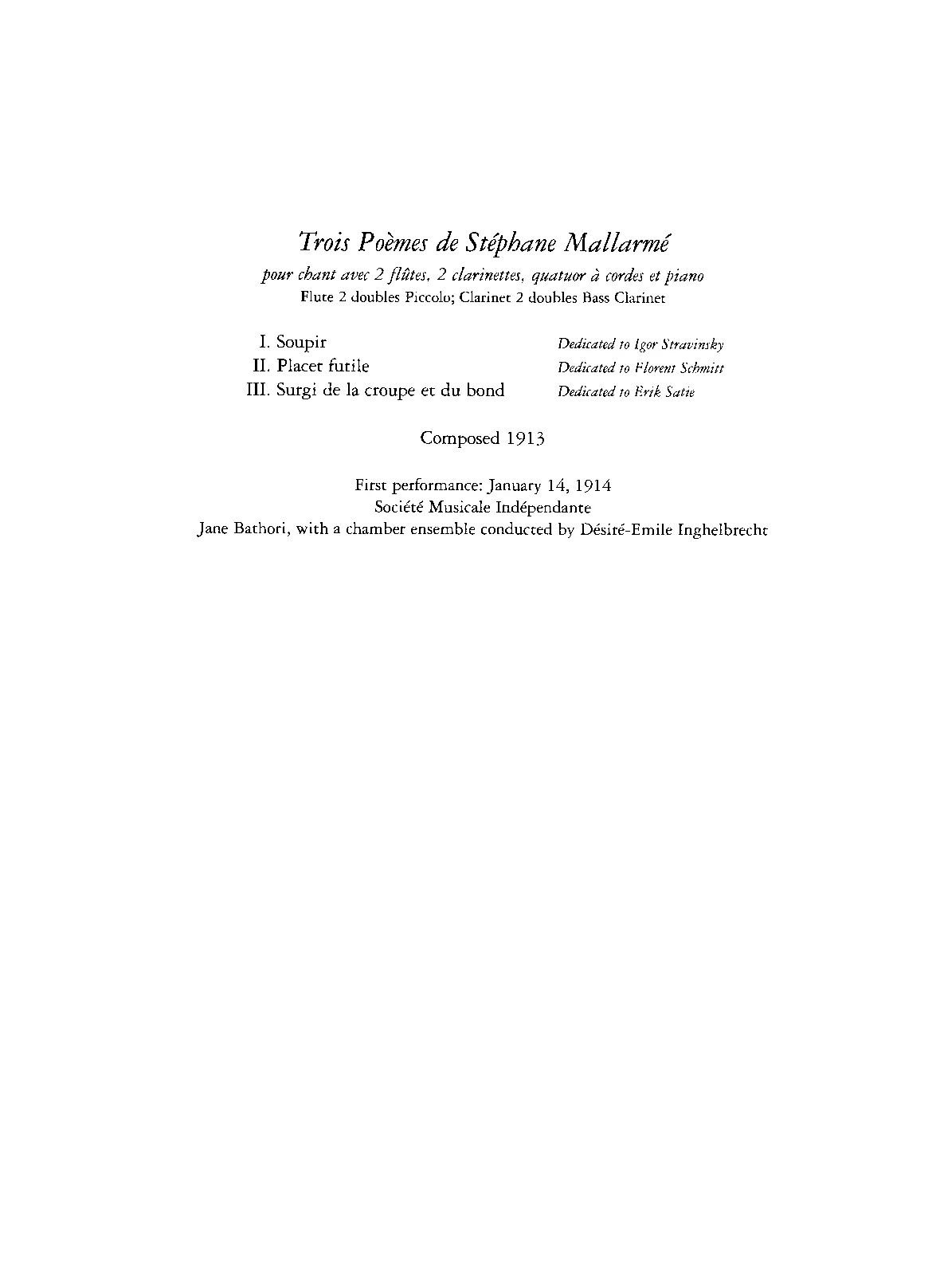 3 Poèmes de Stéphane Mallarmé - Page 1