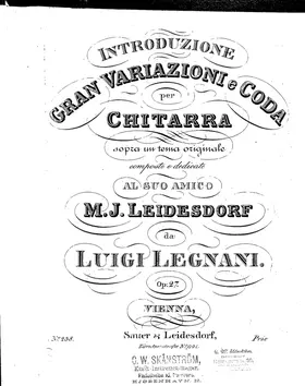 Introduzione,gran variazioni e coda per chitarra sopra un tema originale
