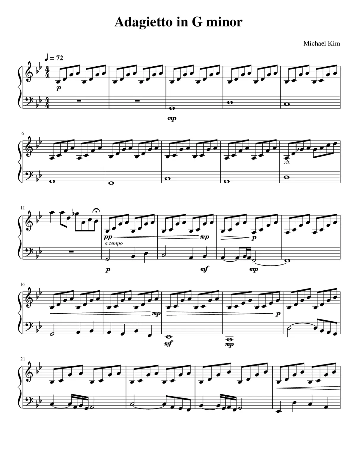 Adagietto in G minor - Page 1