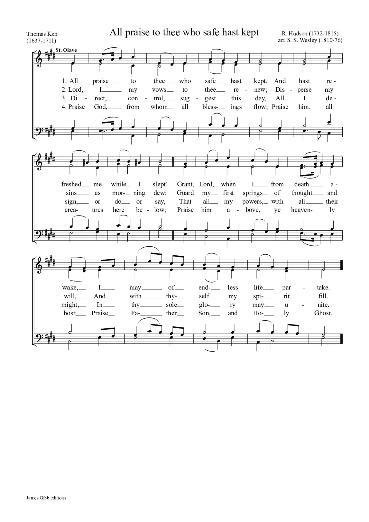 All praise to thee who safe has kept - Page 1