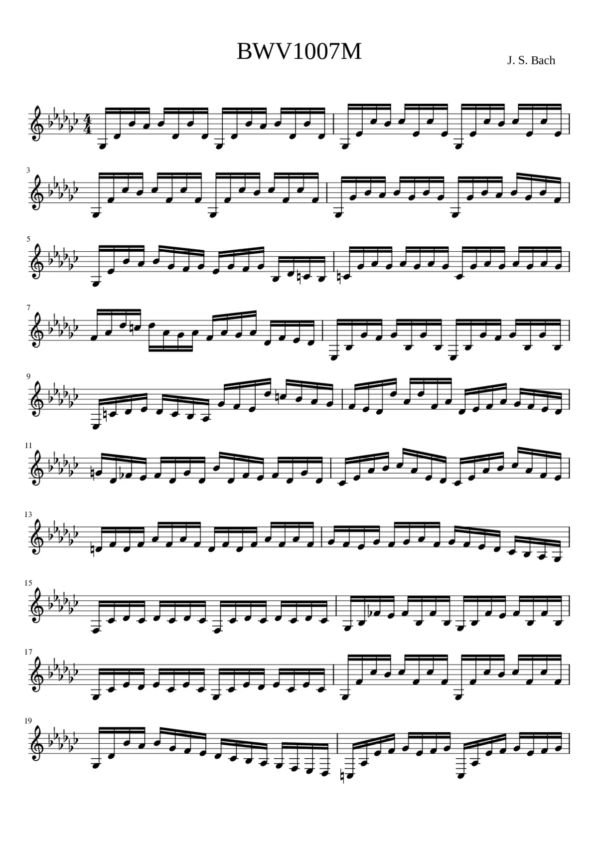 Cello Suite No.1 in G major BWV 1007 - Page 1