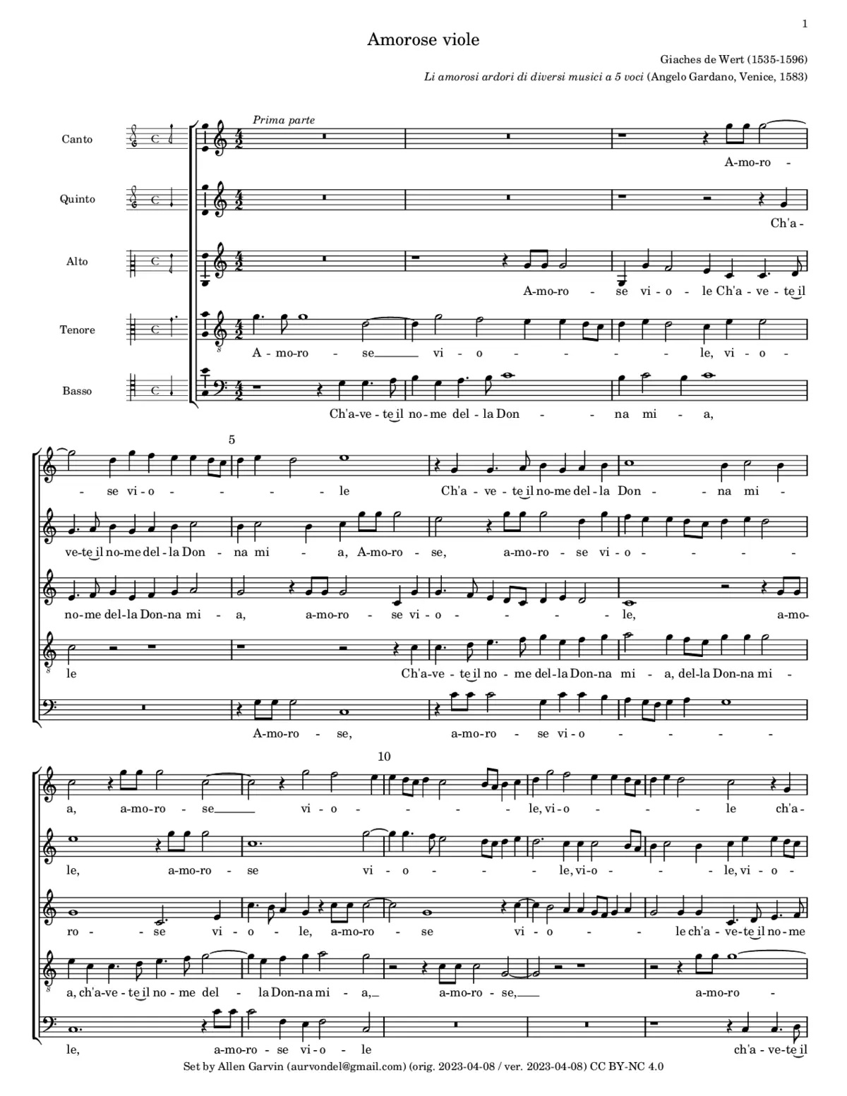 Amorose viole - Page 1