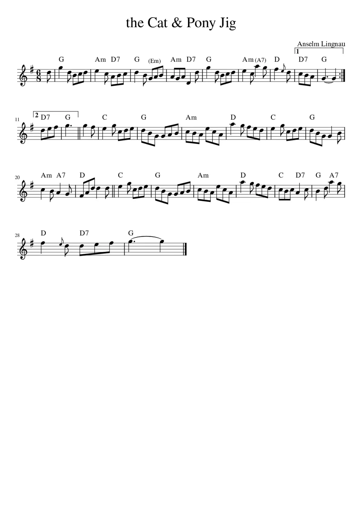 the Cat & Pony Jig - Page 1