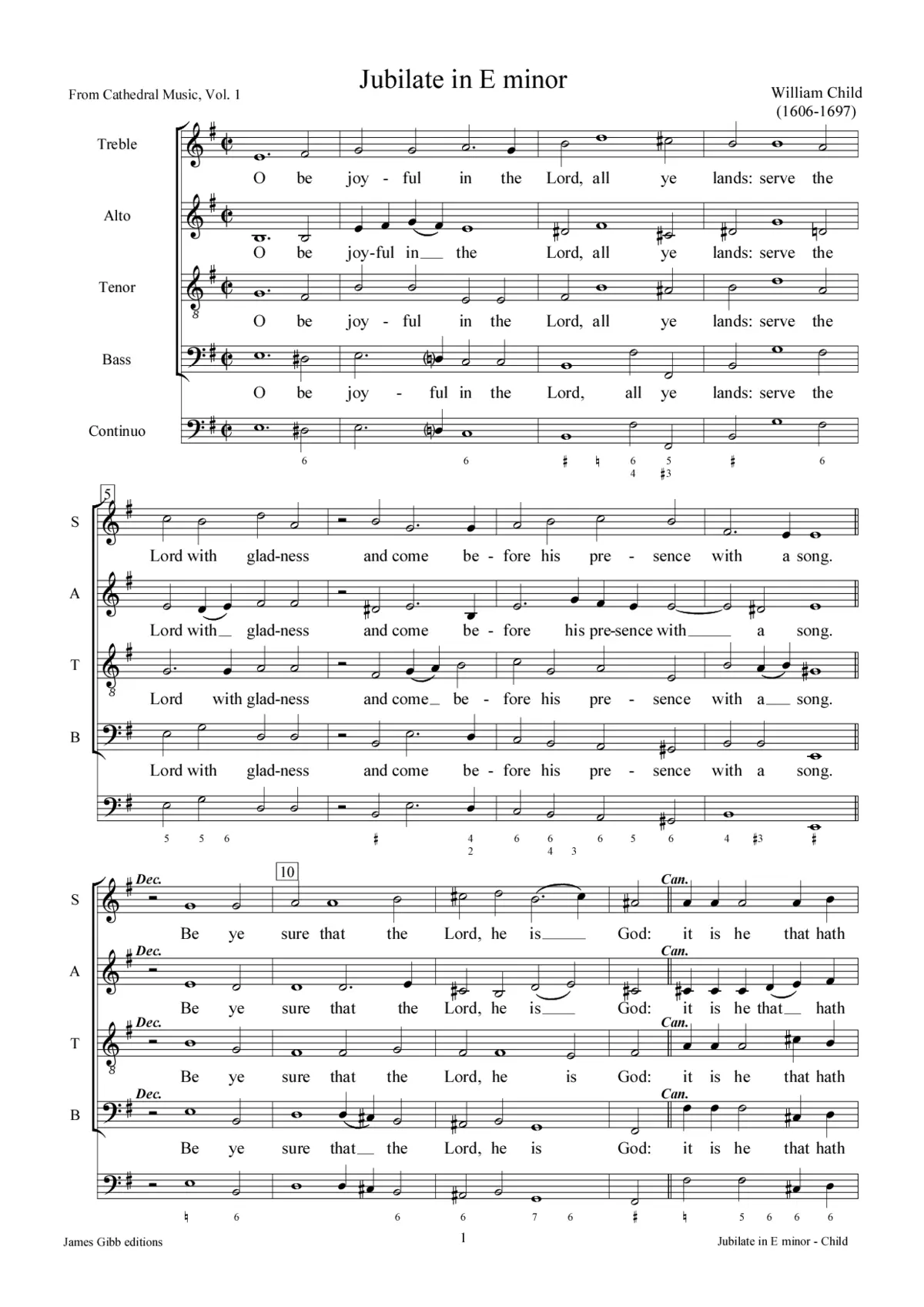 Jubilate in E minor - Page 1