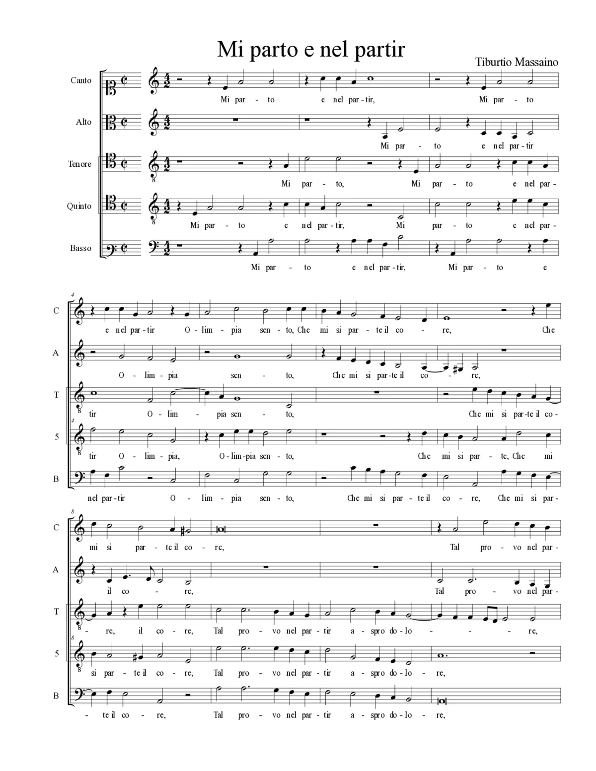 Mi parto e nel partir - Page 1