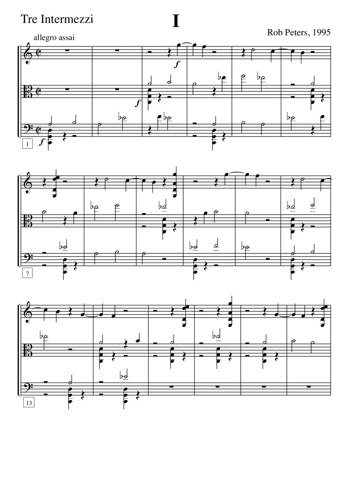 3 Intermezzi for String Trio - Page 1
