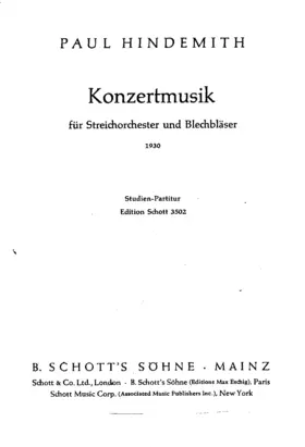 Konzertmusik für Streichorchester und Blechbläser