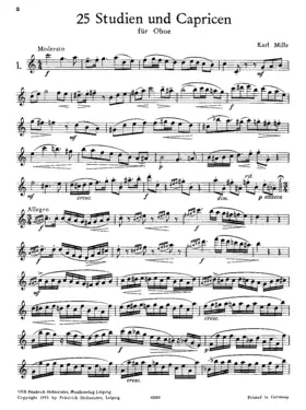 25 Studien und Capricen für Oboe