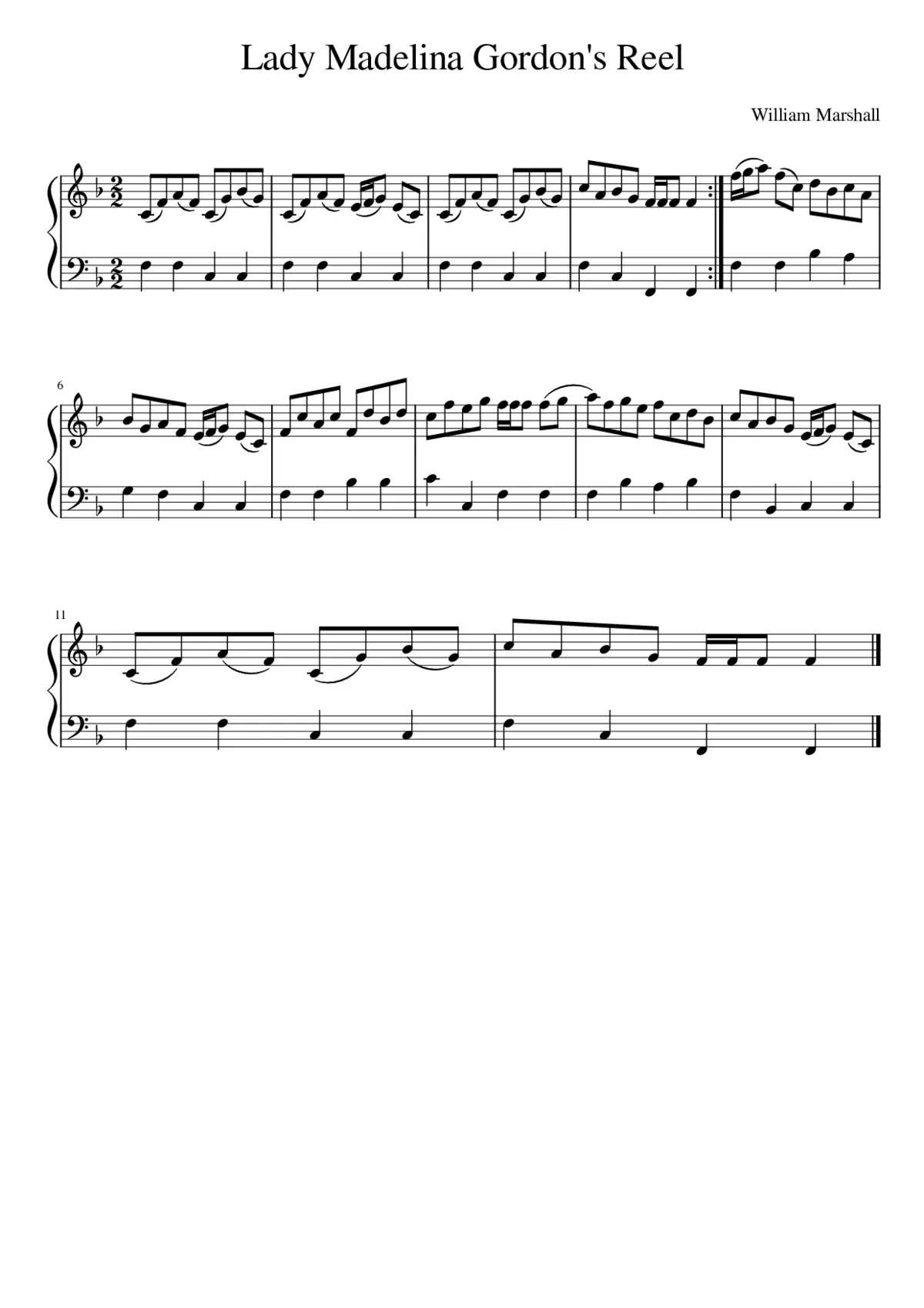 Lady Madelina Gordon's Reel - Page 1