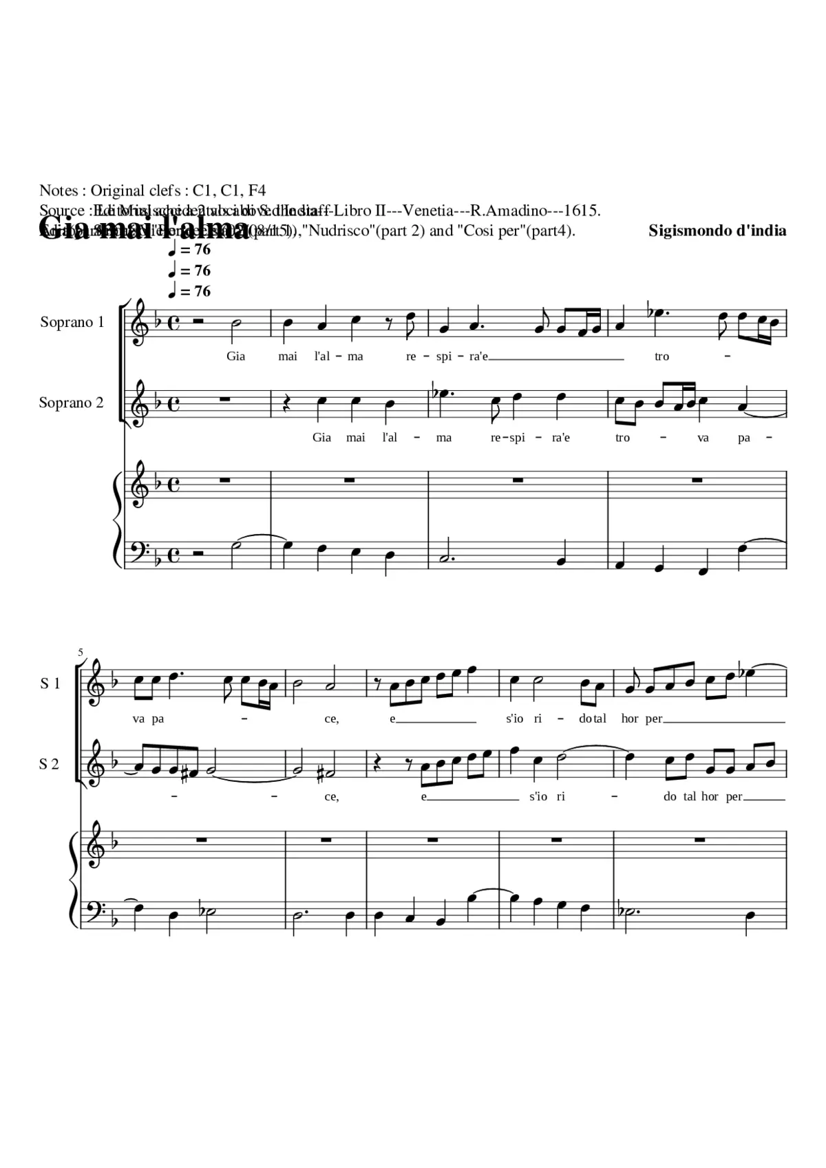 Gia mai l'alma respira - Page 1