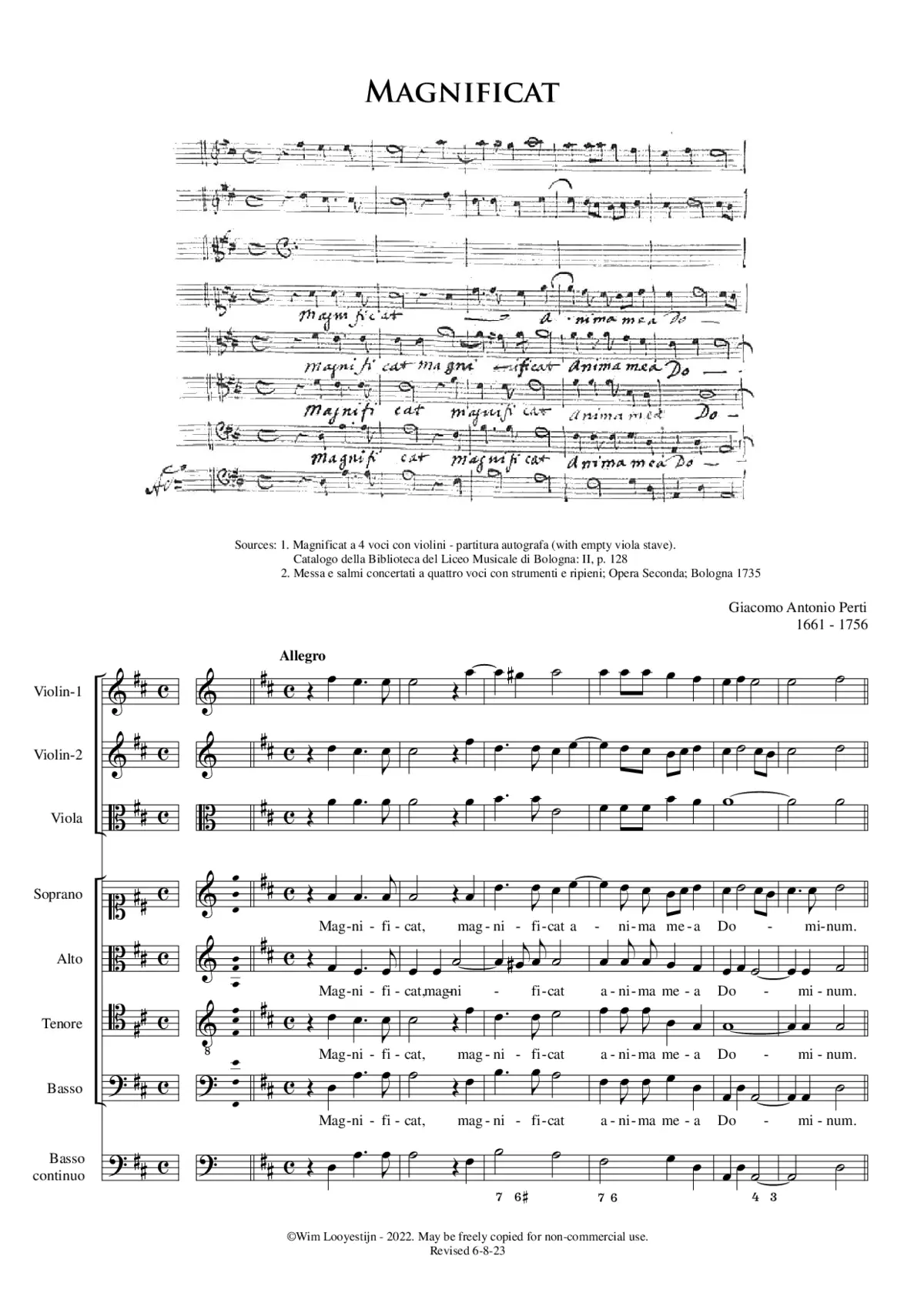 Magnificat in D - Page 1