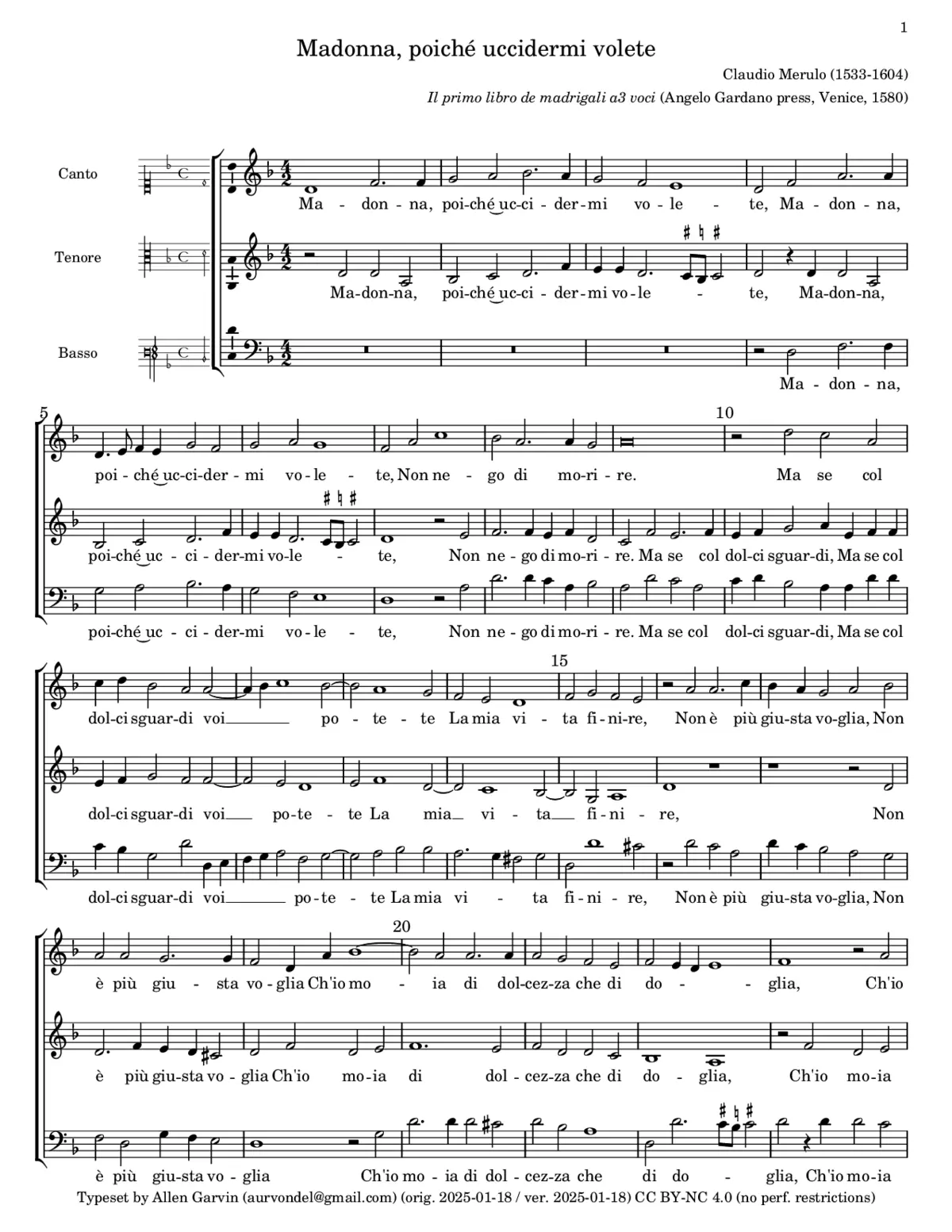 Madonna, poiché uccidermi volete - Page 1