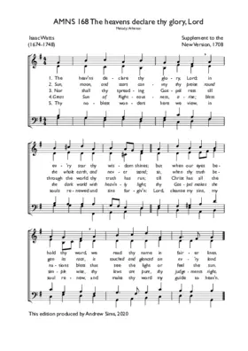 The heavens declare thy glory, Lord
