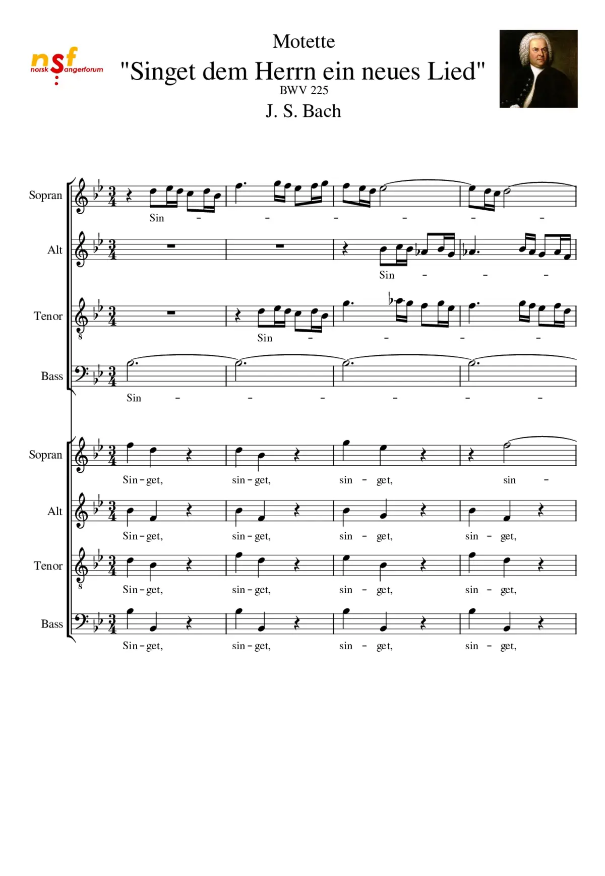 Singet dem Herrn ein neues Lied BWV 225 - Page 1