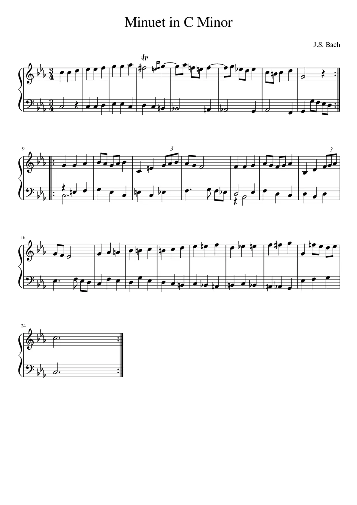 Minuet in C Minor - Page 1
