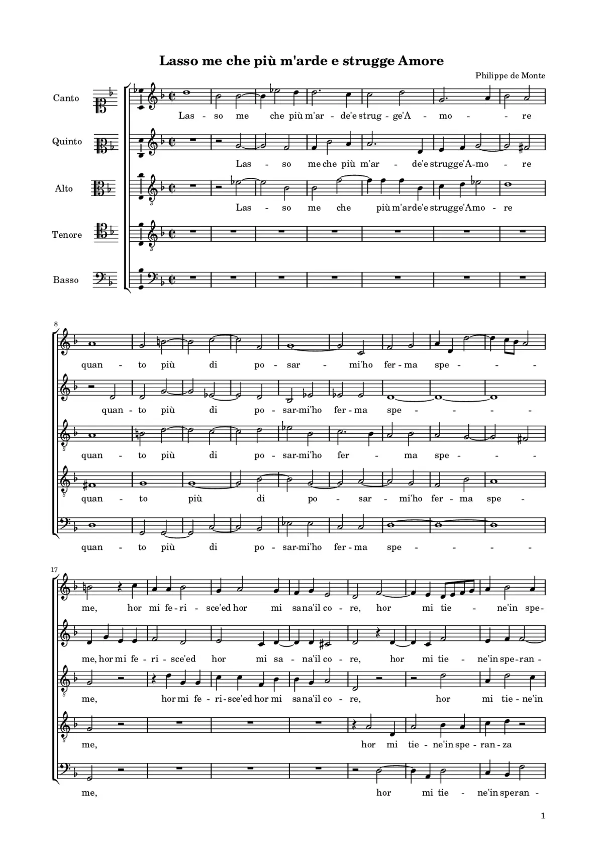 Lasso me che più m'arde e strugge Amore - Page 1