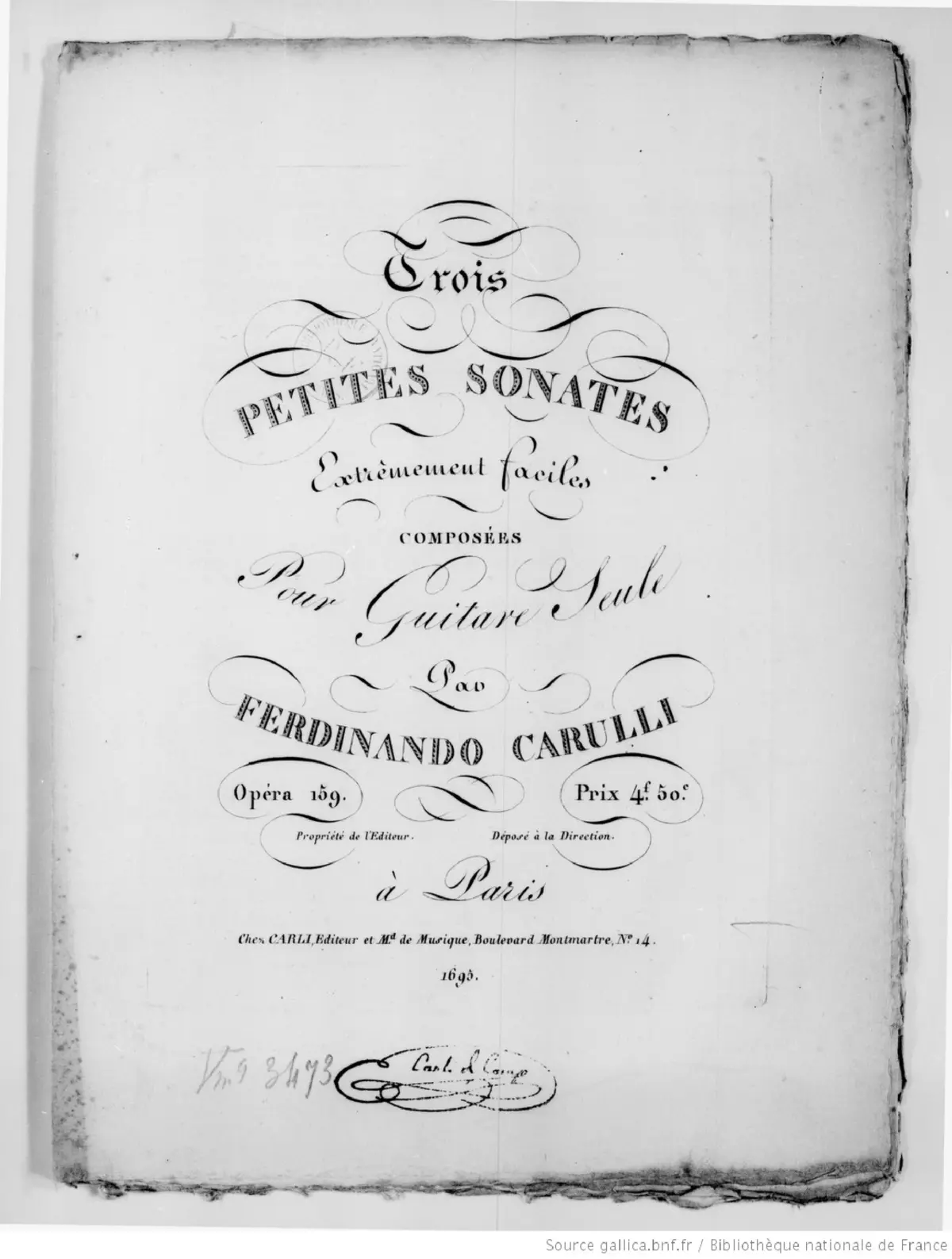 3 Petites Sonates pour Guitare seule - Page 1