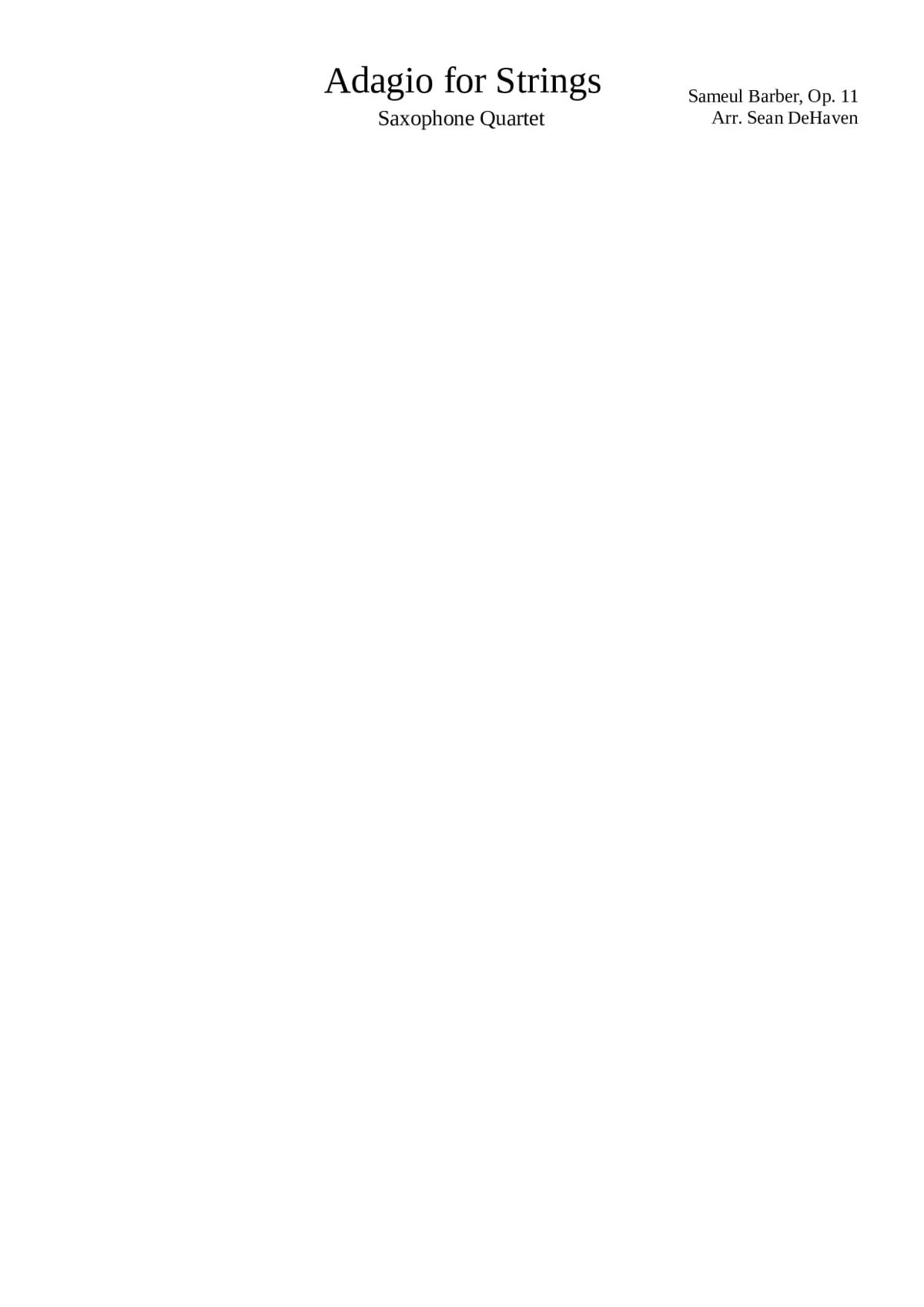 Adagio for Strings - Page 1