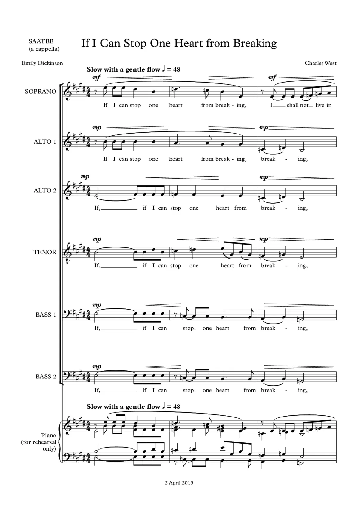 If I can stop one heart from breaking - Page 1