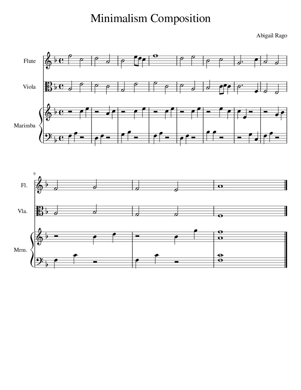 Music History Minimalism Composition - Page 1