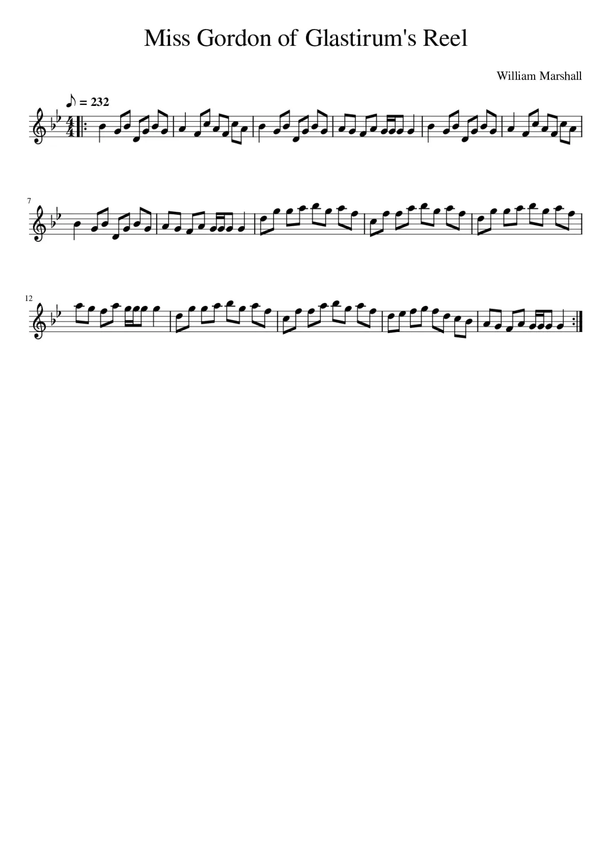 Miss Gordon of Glastirum's Reel - Page 1