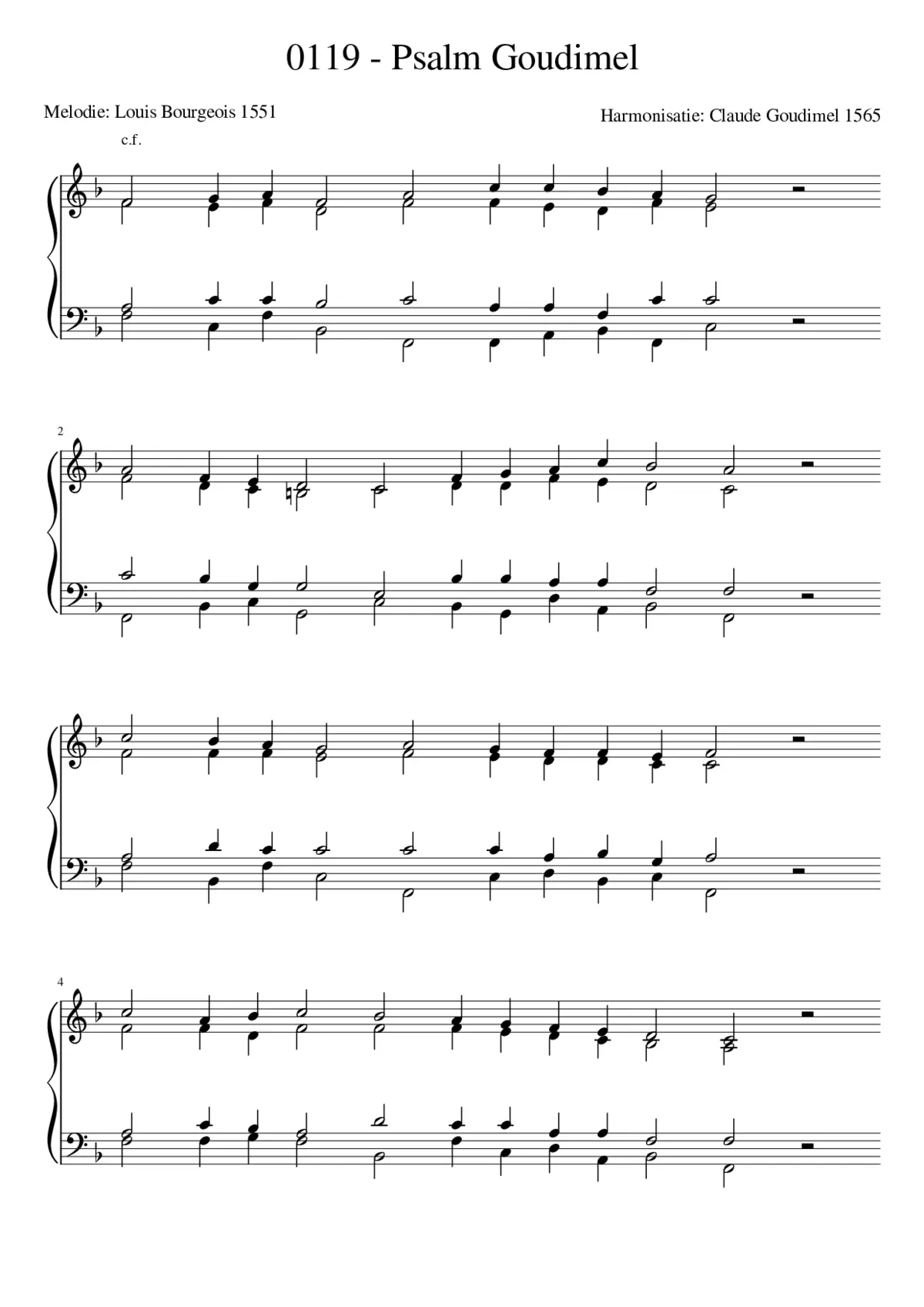 Goudimel Psalms 119 - Page 1