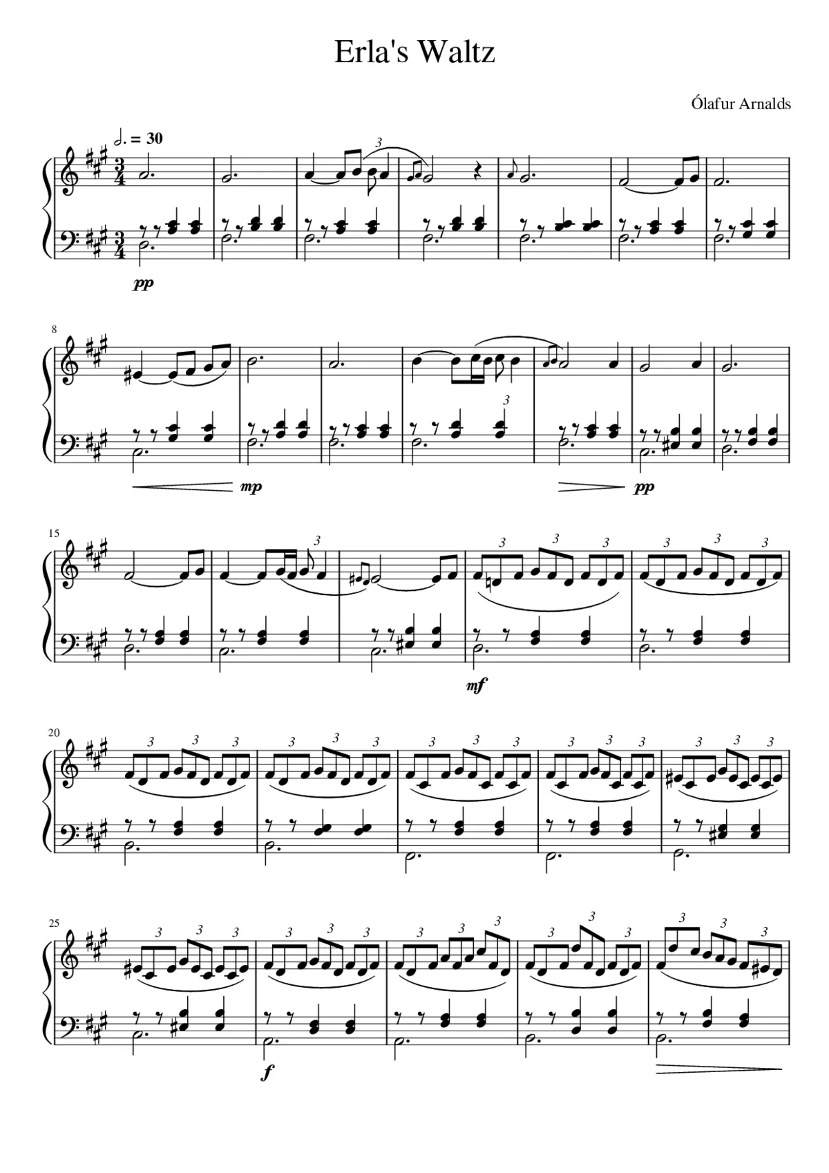 Erla's Waltz Ólafur Arnalds - Page 1