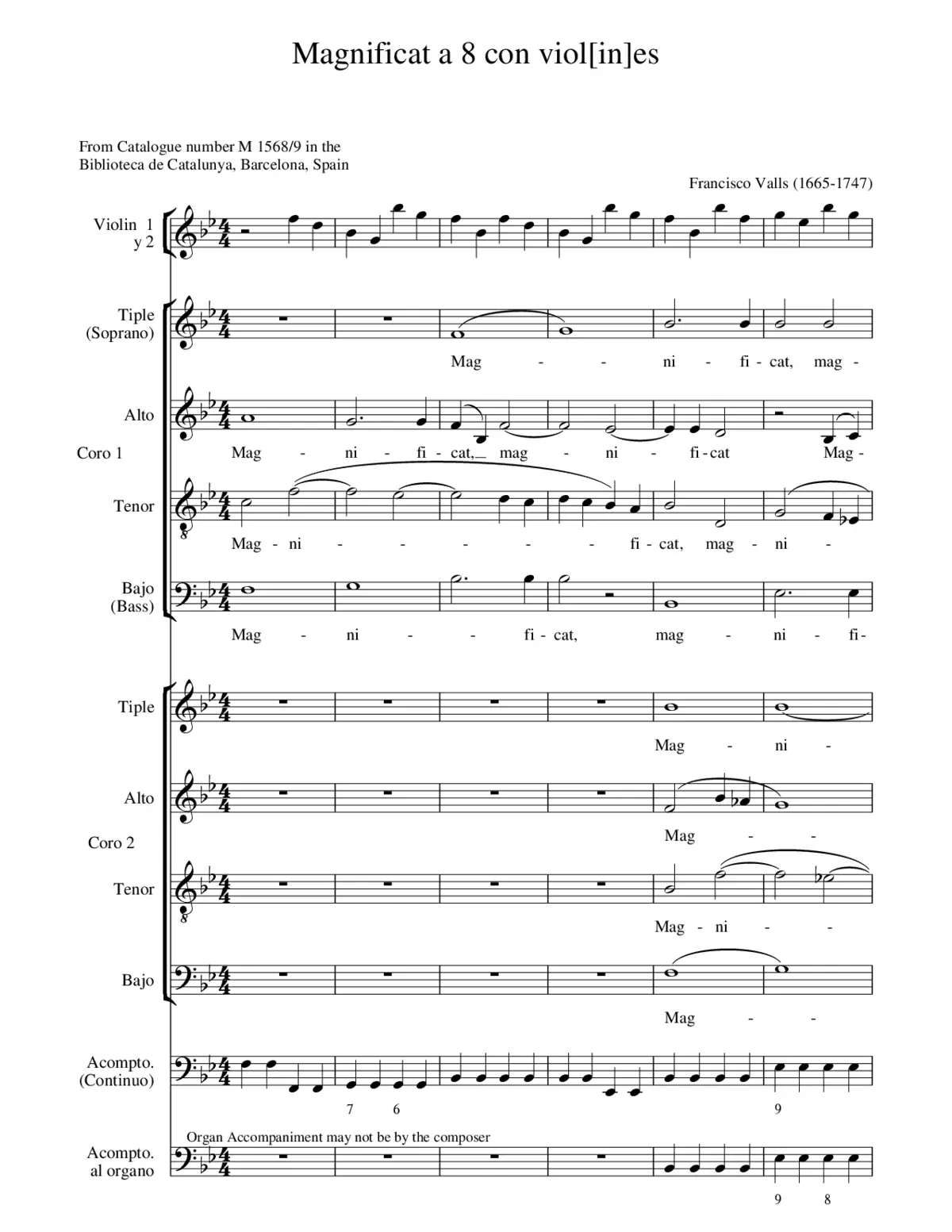 Magnificat a 8 con violines - Page 1