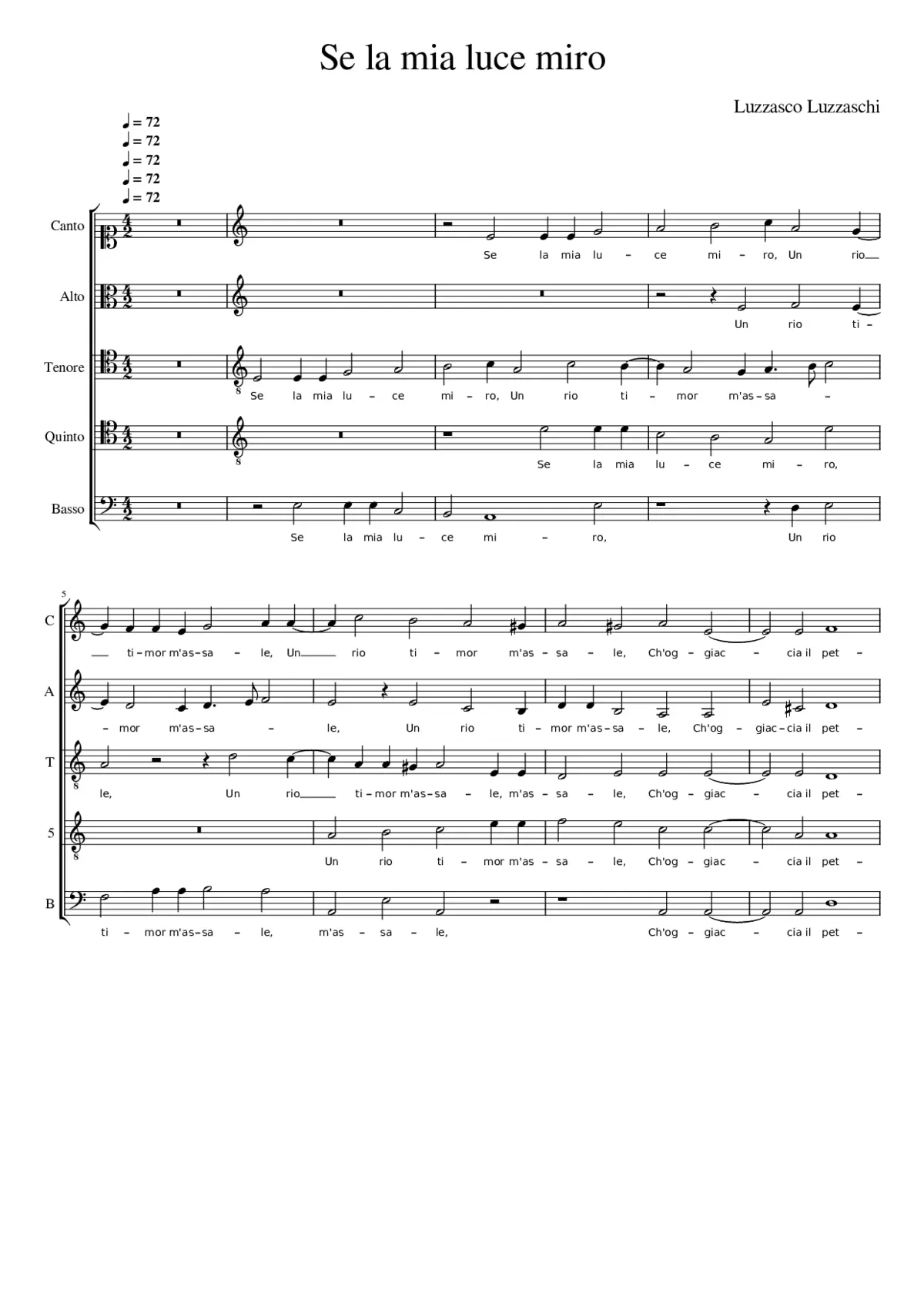 Se la mia luce miro - Page 1
