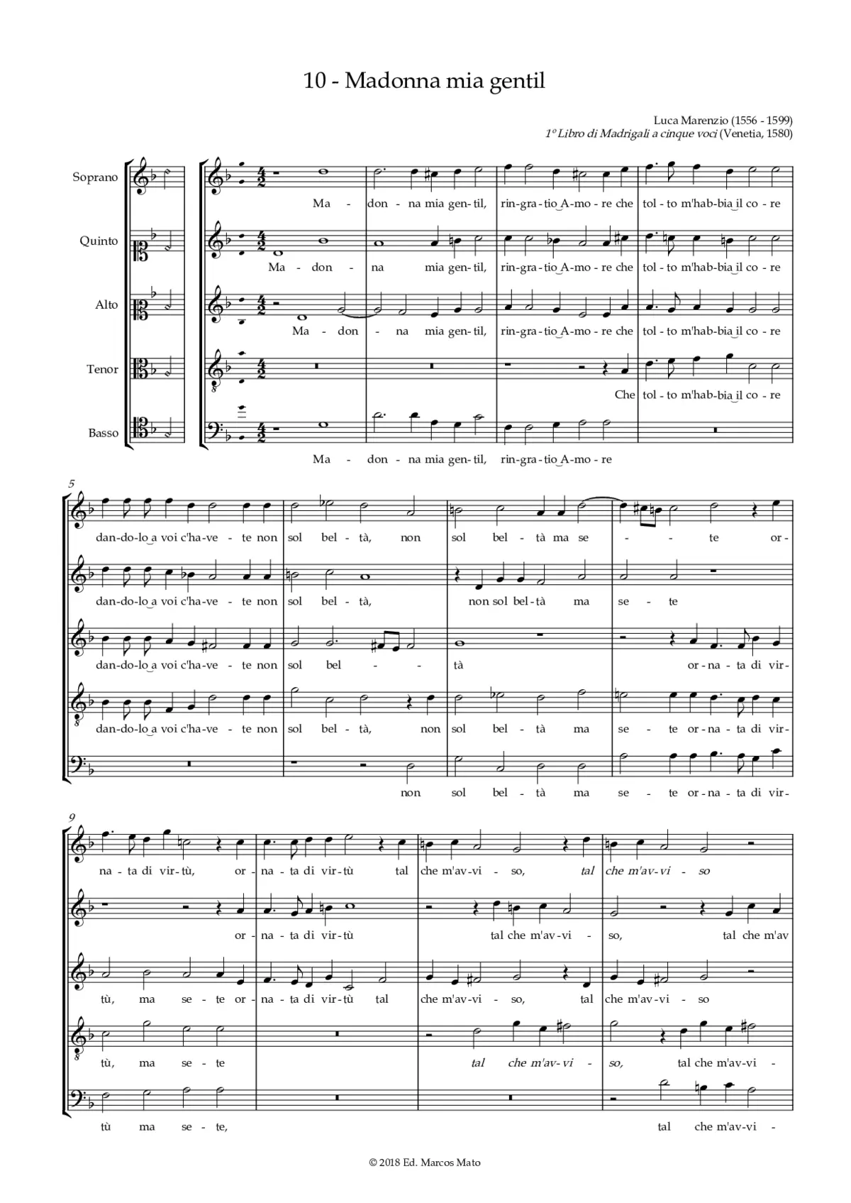 Madonna mia gentil - Page 1